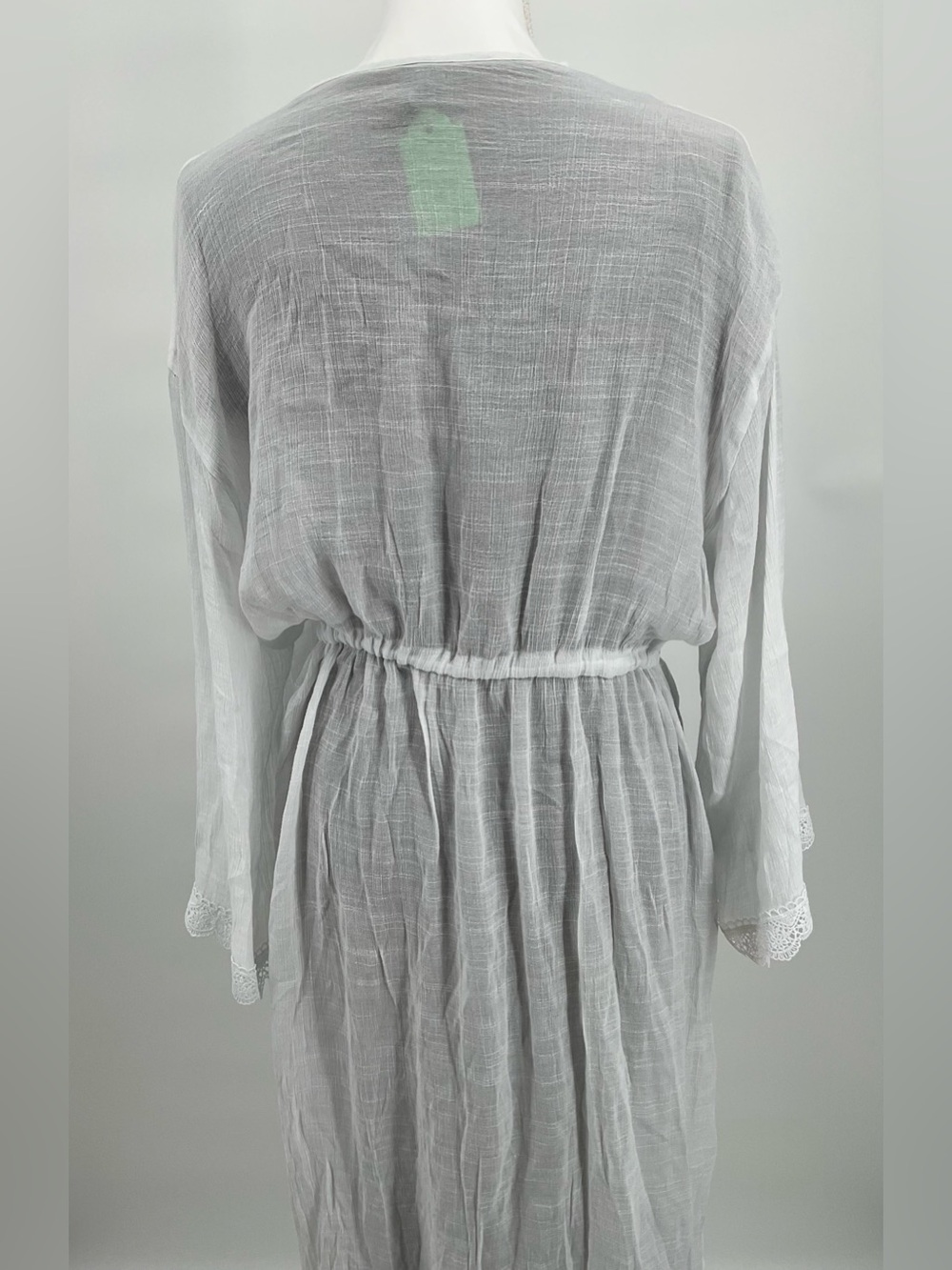 Swim Cover-up with Lace Trim & Tassel Tie One Size - Picture 3 of 10